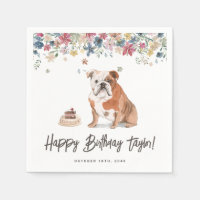 Watercolor English Bulldog Birthday Thank You