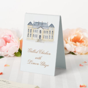 Watercolor English Manor Estate Wedding