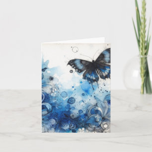 Watercolor Ephemera Vintage Blank Note Card