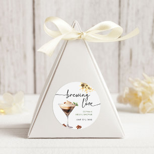 Watercolor Espresso Martini Bridal Shower Classic Round Sticker