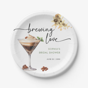 Watercolor Espresso Martini Bridal Shower  Paper Plate