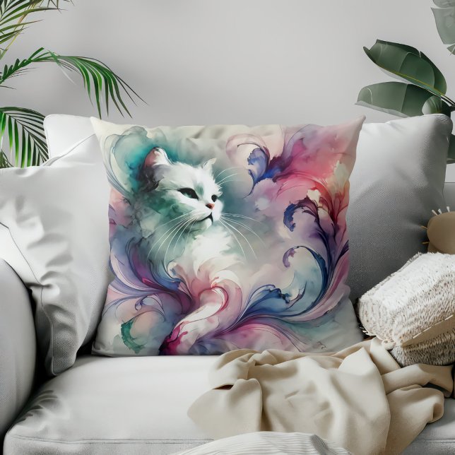  Watercolor Ethereal  Cat Cushion (Creator Uploaded)