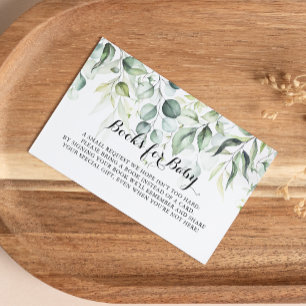 Watercolor Eucalyptus Baby Shower Book Request  Enclosure Card