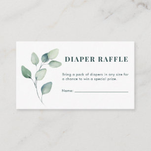 Watercolor Eucalyptus Baby Shower Diaper Raffle  Enclosure Card
