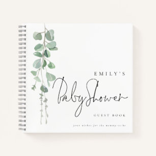 Watercolor Eucalyptus Baby Shower Guest Book