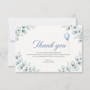 Watercolor Eucalyptus Baby Shower Thank You Card