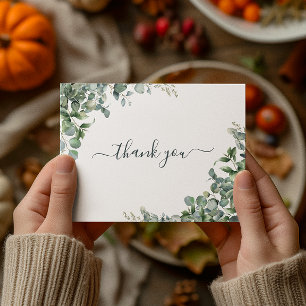 Watercolor Eucalyptus Baby Shower Thank You Postcard