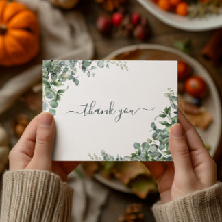 Watercolor Eucalyptus Baby Shower Thank You Postcard