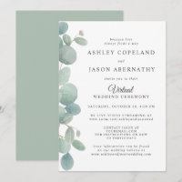 Watercolor Eucalyptus Border Virtual Wedding