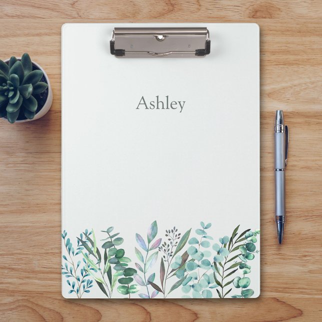 Watercolor Eucalyptus Botanical Border Clipboard (Creator Uploaded)