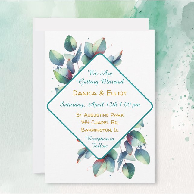 Watercolor Eucalyptus Botanical Greenery Wedding Invitation (Creator Uploaded)