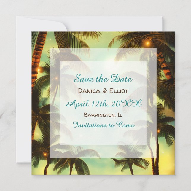 Watercolor Eucalyptus Botanical Greenery Wedding  Save The Date (Front)