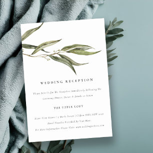 Watercolor Eucalyptus Botanical Wedding Reception Enclosure Card