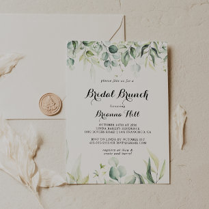 Watercolor Eucalyptus Bridal Brunch Bridal Shower  Invitation