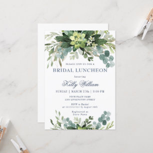 Watercolor Eucalyptus BRIDAL LUNCHEON Invitation