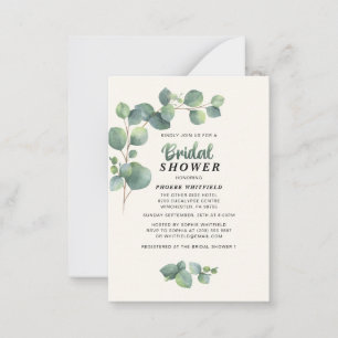 Watercolor Eucalyptus Bridal Shower Card