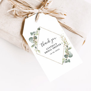 watercolor eucalyptus bridal shower gift tags