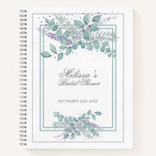 Watercolor Eucalyptus Bridal Shower Guest Gift Notebook