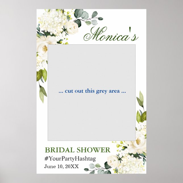 Watercolor Eucalyptus Bridal Shower Photo Prop Pos Poster (Front)