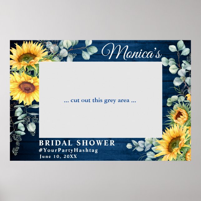 Watercolor Eucalyptus Bridal Shower Photo Prop Poster (Front)