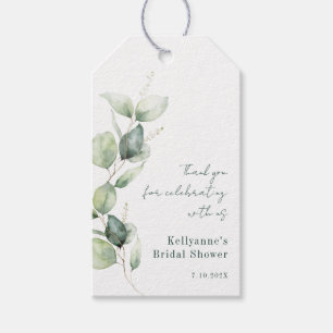 Watercolor Eucalyptus Bridal Shower Thank You Gift Tags