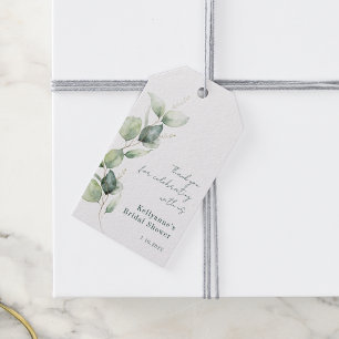 Watercolor Eucalyptus Bridal Shower Thank You Gift Tags