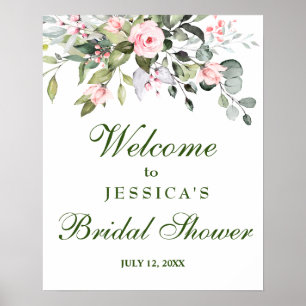 Watercolor Eucalyptus Bridal Shower Welcome Sign