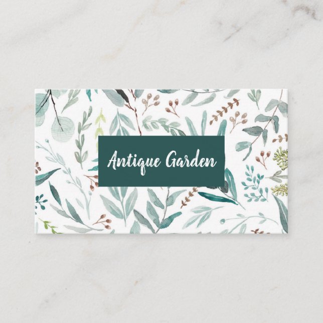 Watercolor Eucalyptus Business Card (Front)
