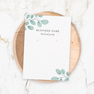 Watercolor Eucalyptus Earring Jewellery Display Business Card