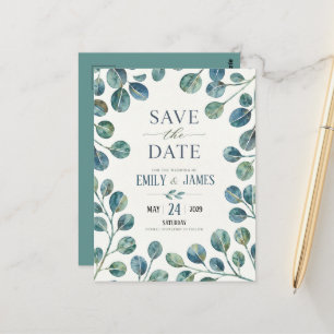 Watercolor Eucalyptus Elegant Greenery Botanical Postcard