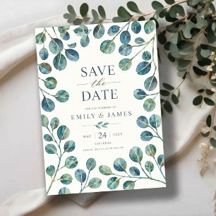 Watercolor Eucalyptus Elegant Greenery Botanical RSVP Card