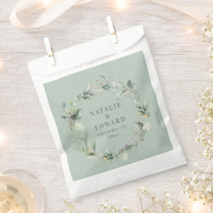 Watercolor eucalyptus elegant wedding party favour bags