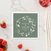 Watercolor eucalyptus elegant wedding party favour