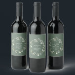 Watercolor eucalyptus elegant wedding party favour wine label<br><div class="desc">Watercolor eucalyptus elegant green wedding party favour decor wine label. Part of a complete wedding suite</div>