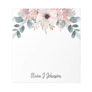 Watercolor Eucalyptus Floral Notepad