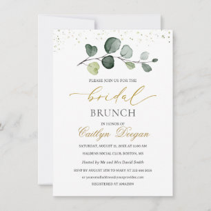 Watercolor Eucalyptus Foliage Bridal Brunch Invitation
