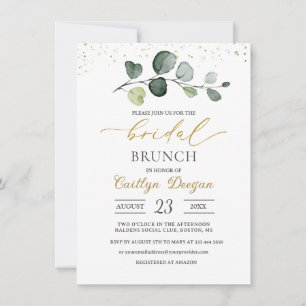 Watercolor Eucalyptus Foliage Bridal Brunch Invitation