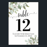 Watercolor Eucalyptus Foliage Elegant Boho Wedding Table Number<br><div class="desc">These beautiful wedding table number cards feature an elegant boho chic design with hand painted watercolor sprigs of eucalyptus leaves and garden greenery in shades of mint, moss, and sage green. Perfect way to make your wedding reception beautiful and help your guests find the right table at the same time....</div>