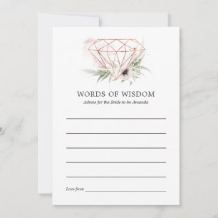Watercolor Eucalyptus Geometric Bridal Shower Advice Card