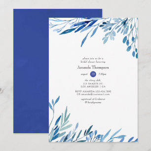 Watercolor Eucalyptus Geometric Bridal Shower Invitation