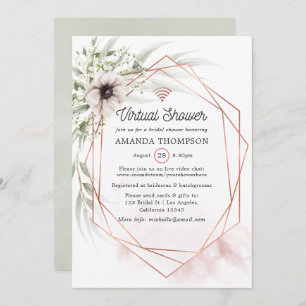 Watercolor Eucalyptus Geometric Virtual Shower Invitation