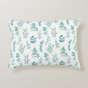 Watercolor Eucalyptus Greenery Accent Pillow