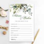 Watercolor Eucalyptus Greenery Advice Card<br><div class="desc">Watercolor Eucalyptus Greenery Advice Card.
Personalise with the bride to be's name and date of shower. 
For further customisation,  please click the "customise further" link. If you need help,  contact me please.</div>