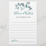 Watercolor Eucalyptus Greenery Advice Card<br><div class="desc">Watercolor Eucalyptus Greenery Advice Card.
Personalise with the bride to be's name and date of shower. 
For further customisation,  please click the "customise further" link. If you need help,  contact me please.</div>