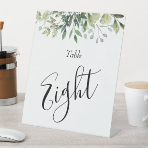 Watercolor Eucalyptus & Greenery Botanical Wedding Pedestal Sign