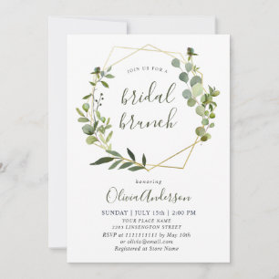Watercolor Eucalyptus Greenery BRIDAL BRUNCH Invitation
