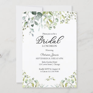 Watercolor Eucalyptus Greenery Bridal Luncheon  Invitation