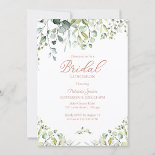 Watercolor Eucalyptus Greenery Bridal Luncheon Invitation