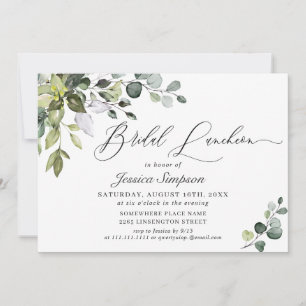 Watercolor Eucalyptus Greenery Bridal Luncheon Invitation