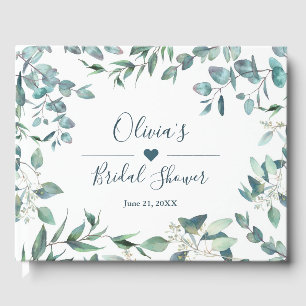 Watercolor Eucalyptus  Greenery Bridal Shower Guest Book